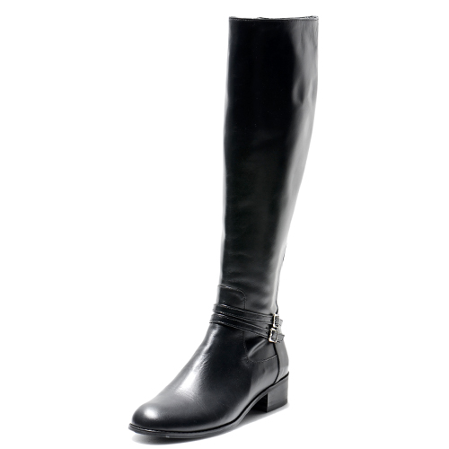 MINI BELTED BLACK LEATHER RIDING BOOTS 3&#039;0.5